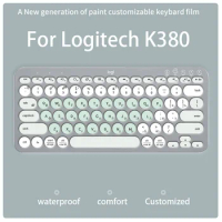 Besegad for Logitech K380 Keyboard Colorful Laptop Silicone Cover Skin Sticker Bluetooth-compatible Keyboard Protective Case