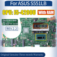 REV.2.2 For ASUS S551LB Laptop Mainboard SR170 I5-4200U With RAM 100％ Tested Notebook Motherboard