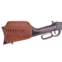 Wayne' s Dog Leather Rifle Gun Buttstock with Cheek Rest Riser Holder Holster Cover Sleeve For .22 .22LR .22MAG .17HM