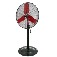 Hyper Tough HT 30 Inch Commercial &amp; Industrial High Velocity Stand Fan Red &amp; Black