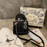 Dior 同款 禮盒包裝 新款包 mini lady 絲綢系列黛妃包