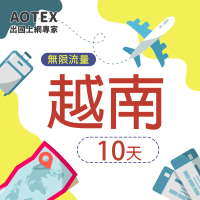 【AOTEX】10天越南上網卡Viettel高速4G網速無限流量(手機SIM卡網路卡預付卡吃到飽不降速)