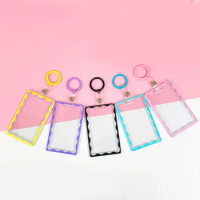 Acrylic Students ID Bus Card Holder Transparent 3 Inch Card Cover Photoes Sleeves Bank Credit Card Case Photo Protector Cover