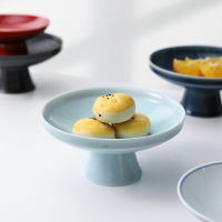 異興陶瓷高腳茶點盤果盤迷你小點心零食碗家用托盤籃日式堅果碟子