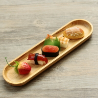 長條天然原木日式和風長木壽司托盤 長方形壽司板早餐面包壽司碟