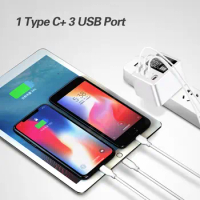 30W QC3.0 iphone Samsung Xiaomi Fast Charging USB Charger 4 Ports LED Display Portable Phone Charger for Huawei LG ZTE Sony MP4