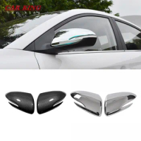 For Hyundai Elantra I30 Accent 2017 -2019 car accessories side door rearview turning mirror decor Sticker Cover Chrome/Carbon
