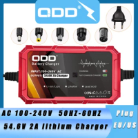 QDD 54.6V 2A charger for 48V li-ion Battery charger DC 5.5*21.MM connector for 48V 13S Lithium Ebike battery