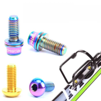 2pc RISK Titanium Bolts M5x12 Bicycle Bottle Cage Bolts MTB Road Bike Water Holder Fixed Screw Air Pump Bracket Bolt Accessories