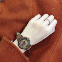 高級感時來運轉手表女款品牌奢華時尚復古焦糖女士手表氣質防水潮 手錶
