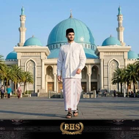 Sarung BHS Excellent Super Gold Motif E58 JGQ SJ Putih Peach