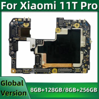 Motherboard for Xiaomi 11T Pro, 128GB, 256GB Global ROM, Original Main Circuits Board