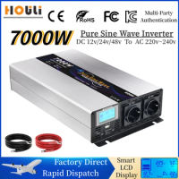 Pure Sinus Wave 12v 24v 48v To AC 220v 230v Inverter 3000W 5000W 6000W 7000W Portable Power Bank Converter Solar Car Transformer
