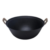 ZhenSanHuan Handmade Cast Iron wok No Coating No painting Healthy Long Lasting