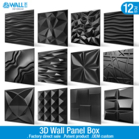 12pcs 50cm 3D Wall Panel not self-adhesive 3D wall sticker Relief Art Wall ceramic tile mold Living Room Kitchen bathroom Home