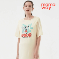 【mamaway 媽媽餵】迪士尼早安米奇孕哺居家洋裝(居家服、睡衣)