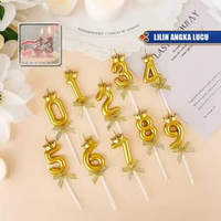OEM SK-C1493 Lilin Ulang Tahun Angka Mahkota Crown Birthday Figure Candle / Lilin Angka Dekorasi Pes