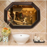 美式浴室鏡 衛生間鏡子 歐式衛浴鏡 異形裝飾鏡 八邊形梳妝鏡