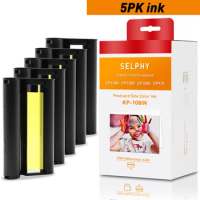 Ink Cartridge for Canon Selphy CP1300 KP-108IN KP-36IN Ink Cassette 6 Inch for Canon Selphy CP1300 CP900 CP910 CP1200 5PK