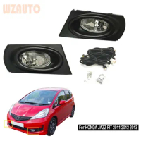1set Car Replacement Front Bumper Fog Light For Honda Fit/Jazz GE6 GE8 2011 2012 2013 With Wire Switch Blub Trim Cover