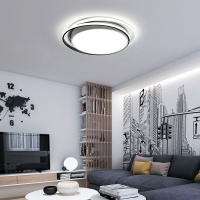 房間燈臥室燈簡約現代led吸頂燈圓形三色變光創意個性北歐燈具