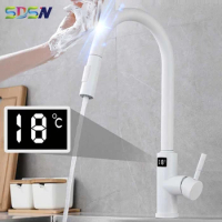 Touch Digital Kitchen Mixer Tap SUS304 Stainless Steel Pull Out Kitchen Faucets Hot Cold Sensitive Digital Touch Kitchen Faucet