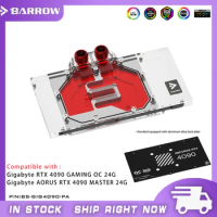 Barrow GPU Water Block For Gigabyte RTX 4090 GAMING OC 24G,AORUS RTX 4090 MASTER Card Cooler With Backplate,BS-GIG4090-PA