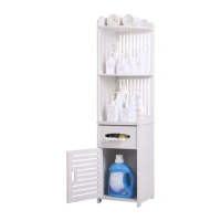 Small Bathroom Storage Corner Floor Cabinet Toilet Vanity Cabinet Narrow Bath Sink Organizer Towel Paper Holder Storage Shelf