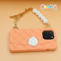 【Candies】iPhone 14 Pro - 經典小香風晚宴包手機殼(巴黎-橘)