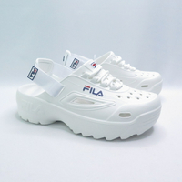 FILA 4S348Y110 女 涼鞋 拖鞋 穆勒鞋 經典鋸齒底 後帶可拆設計 台灣製 輕量 防水 白