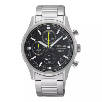 Seiko Jam Tangan Pria Seiko Chronograph SSB419P1 Black Dial Stainless Steel Strap