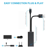 2 in 1 Micro USB Network Ethernet Adapter Cable for Chromecast Fire TV Stick