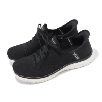 【SKECHERS】休閒鞋 Virtue-Divinity Slip-Ins 女鞋 黑 白 透氣 輕量 懶人鞋 健走鞋(104421-BKW)