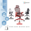 Oxihom FM7216 Kursi Gaming Mesh Nyaman Ergonomis Stylish Hitam/Abu/Merah