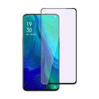 OPPO Reno 十倍變焦 滿版藍紫光黑色9H玻璃鋼化膜手機保護貼(reno十倍變焦保護貼 reno10X保護貼)