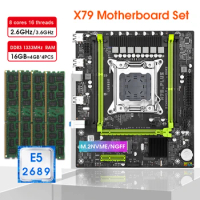 X79 Motherboard LGA 2011 KIT With Xeon E5 2689 CPU And 16GB（4*4GB)1333MHz DDR3 ECC RAM Gaming Placa Mae Motherboard X79 Assem