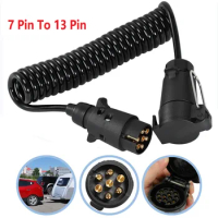 7 Pin To 13 Pin Trailer Connector Electric Adapter Plug 2M Truck Extension Cable 12V Waterproof RV Plug Socket Adapter Caravan