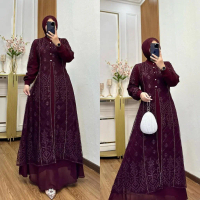 Gamis Wanita Dres Remaja Muslimah Trendy Model Korea Terbaru Viral Gamis Syari Stylish Jahitan Rapi