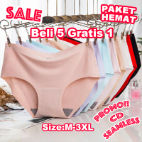 [COD] 6PCS CD Seamless wanita celana dalam cewek seamless anti jiplak dengan lipatan di pinggang Mot