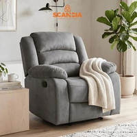 SCANDIA Zia Sofa Recliner 1 Seater With Glider 94x90x101Cm Grey - kursi single ruang tamu nyaman emp
