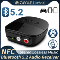 Bluetooth 5.2 Audio Receiver RCA 3.5mm AUX USB Stereo NFC Wireless Adapter U-Disk/TF Card With Mic For Car Kit Speaker Amplifier