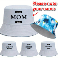Customized name Bucket Hat Fisherman Hats Embroidery Bucket Hat Unisex Cap Sun Hats outdoor hat Blac