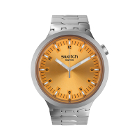 Swatch 金屬 BIG BOLD IRONY 系列手錶 AMBER SHEEN 金屬鍊帶 琥珀黃 (47mm) 男錶 女錶 手錶 瑞士錶 金屬錶