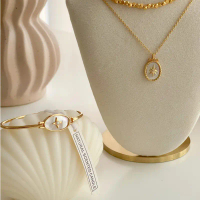 LAC.COLLECTION - Aurora Necklace/ Bangle สร้อยคอและกำไลข้อมือสีขาวทอง คําแนะนําการขายที่ร้อนแรงในเดื