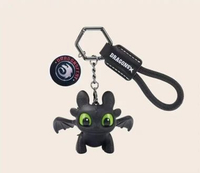 POTDEMIEL Cute Glow Toothless Dragon Keychain (LED + Moving) / Gantungan Kunci Toothless sayap berge