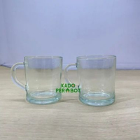 Gelas Kopi Gendut - Gelas Kopi Gagang - Gelas Kopi Kaca 1Pcs