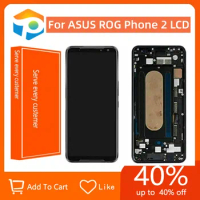 For ASUS ROG Phone Ⅱ ZS660KL Phone 2 Phone2 i001DB 6.59" LCD Display Digitizer Touch Screen with Frame Assembly Black Replacemen