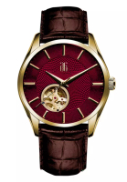 Aries Gold Aries Gold G 8022 Series Red Dial Leather Strap Men Watch G 8022 G-R