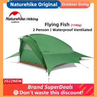 Naturehike Flying Fish 20D Tent Outdoor Ultralight Wind-Resistant Waterproof Nature hike Tent Portable Double Camping Green Tent