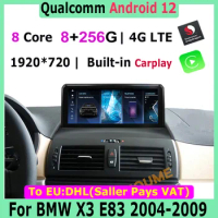 ID8 1920*720P Screen 8+256G Snapdragon Car Multimedia Player GPS For BMW X3 E83 2004-2009 Android 12 Radio Navigation Head unit